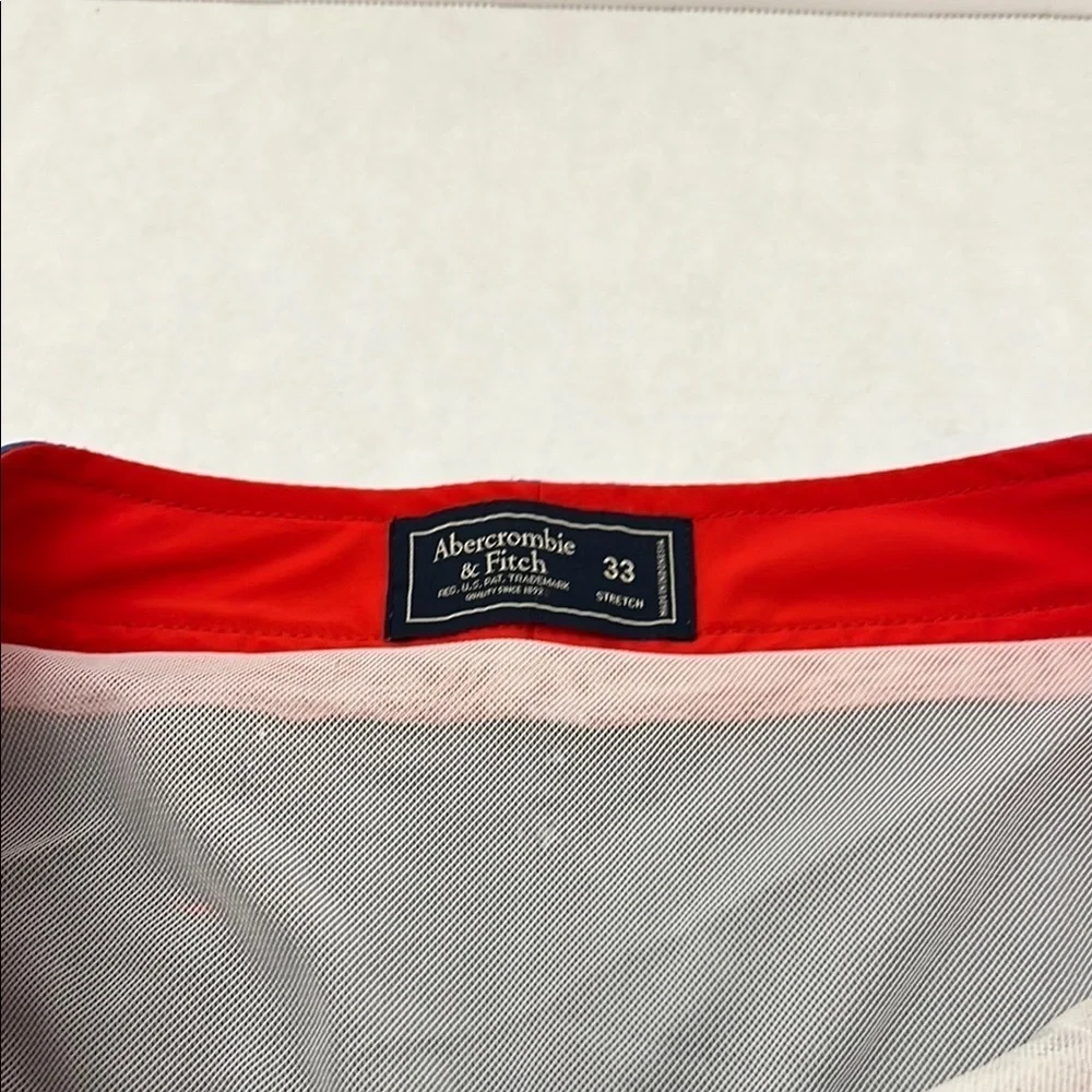 Men's Red and Blue Swim Shorts